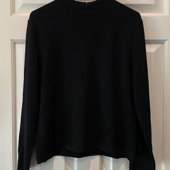 New! St. John Knits Black Mock Neck Long Sleeve Pullover Top NWT 16071 - Picture 4 of 11